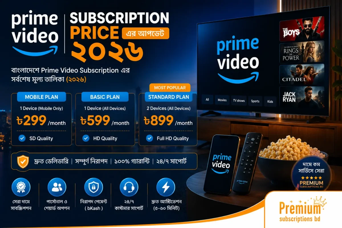Prime Video Subscription Price এর আপডেট ২০২৬
