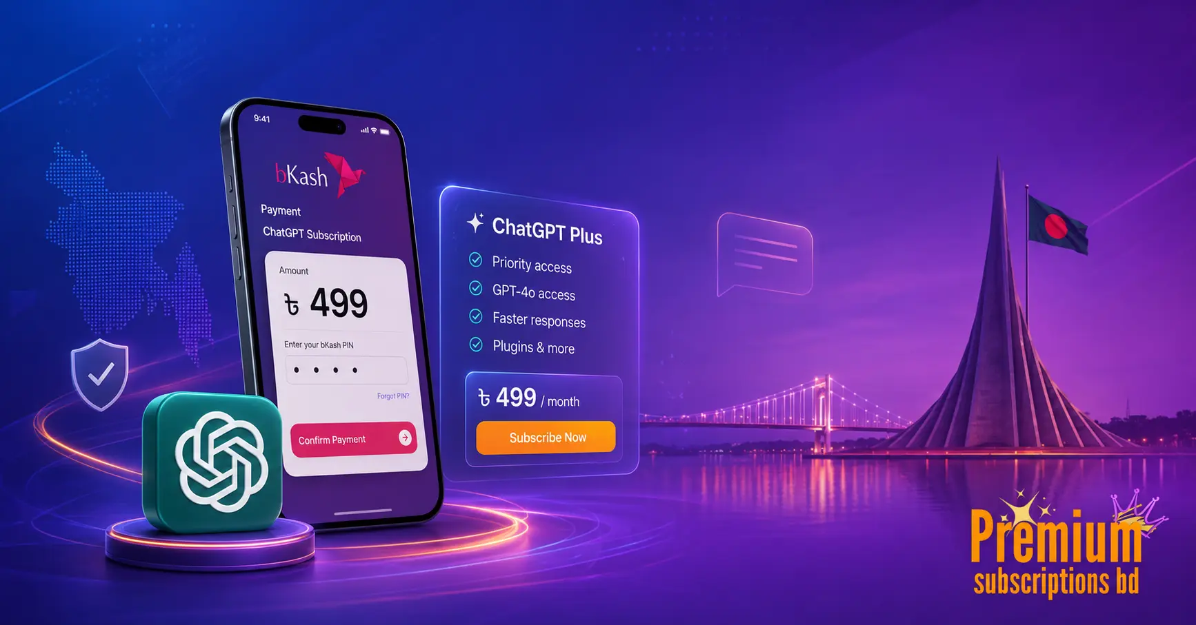 ChatGPT Subscription Price in Bangladesh 2026 bKash দিয়ে কম দামে কিনুন