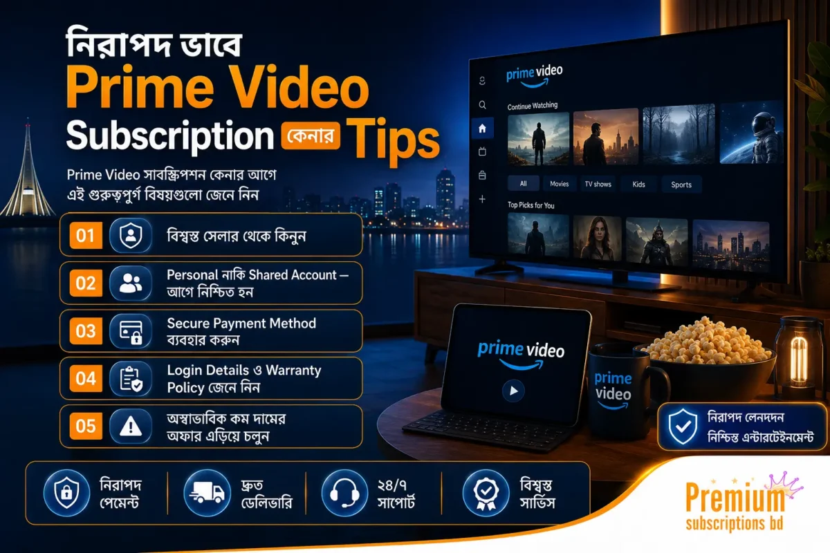 নিরাপদ ভাবে Prime Video Subscription কেনার Tips