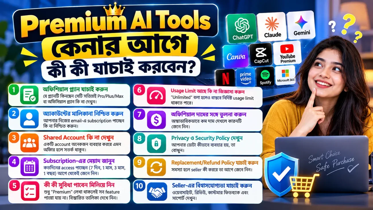 Premium AI Tools কেনার আগে কী কী যাচাই করবেন?