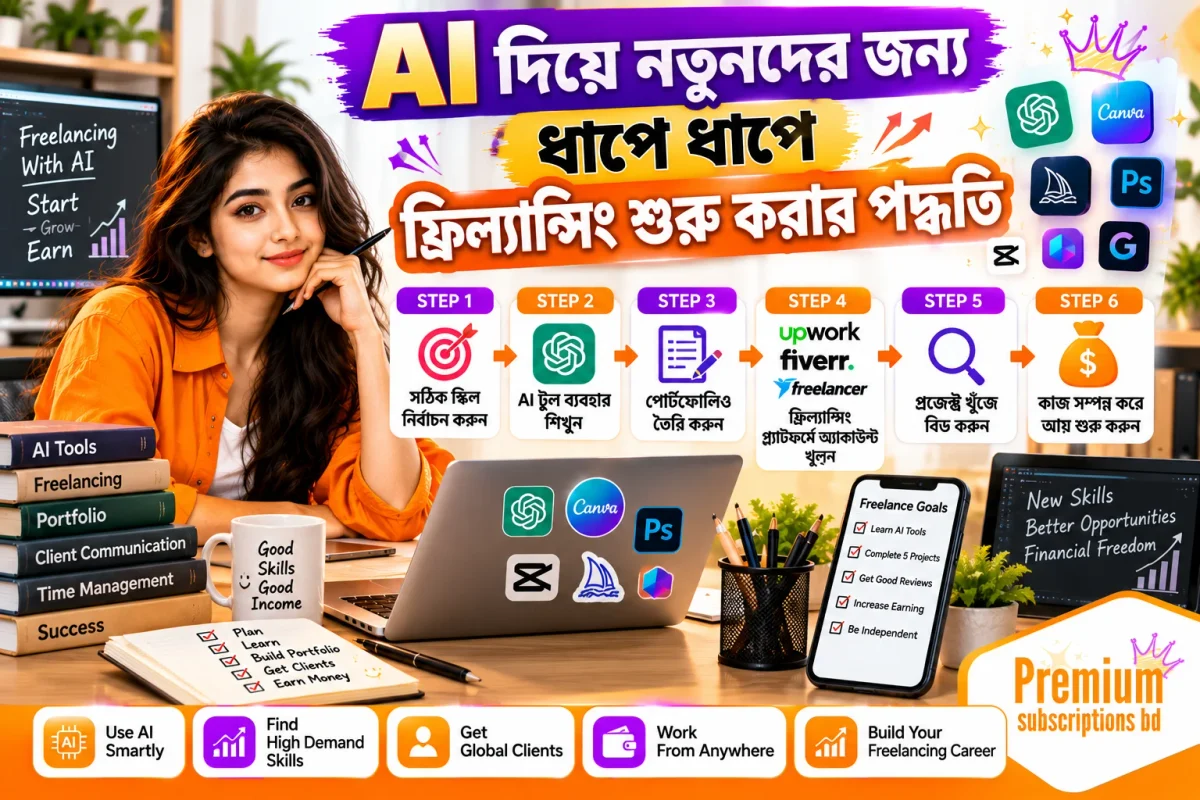 AI দিয়ে নতুনদের জন্য ধাপে ধাপে ফ্রিল্যান্সিং শুরু করার পদ্ধতি
